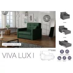 VIVA LUX I. előre nyíló fotelágy Look 20 színben