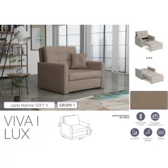 VIVA LUX I. előre nyíló fotelágy Soft 3 színben