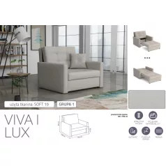 VIVA LUX I. előre nyíló fotelágy Soft 19 színben