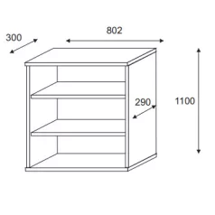 Zoe III. Regál fekete színben