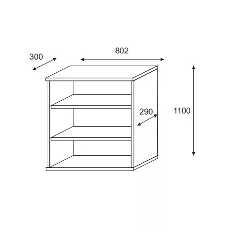 Zoe III. Regál grafit színben