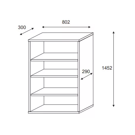 Zoe II. Regál beton színben