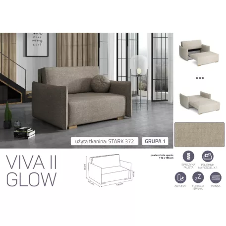 VIVA Glow II. előre nyíló fotel Stark 372 színben