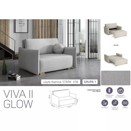 VIVA Glow II. előre nyíló fotel Stark 378 színben