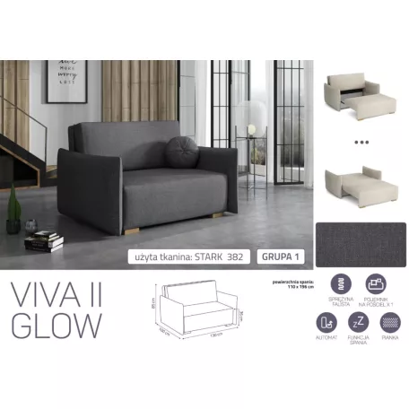 VIVA Glow II. előre nyíló fotel Stark 382 színben