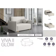 VIVA Glow II. előre nyíló fotel Lambi 01 színben