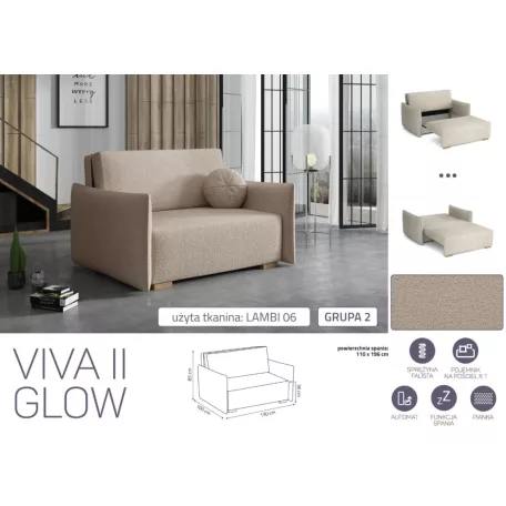 VIVA Glow II. előre nyíló fotel Lambi 06 színben