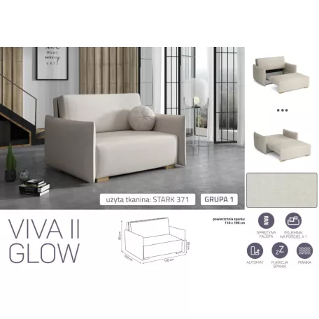 VIVA Glow II. előre nyíló fotel Stark 371 színben