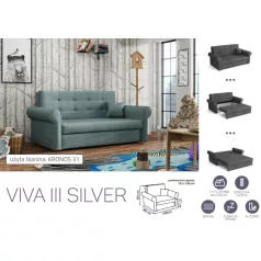   VIVA SILVER III. előre nyíló rugós kanapékronos 31 színben