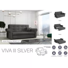  VIVA SILVER III. előre nyíló rugós kanapé Mono 247 színben
