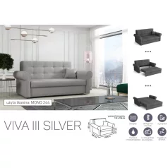   VIVA SILVER III. előre nyíló rugós kanapé Mono 244 színben