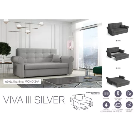 VIVA SILVER III. előre nyíló rugós kanapé Mono 244 színben