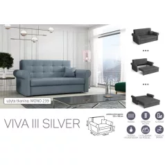   VIVA SILVER III. előre nyíló rugós kanapé Mono 239 színben