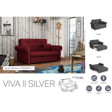 VIVA SILVER II. előre nyíló rugós kanapékronos 2 színben