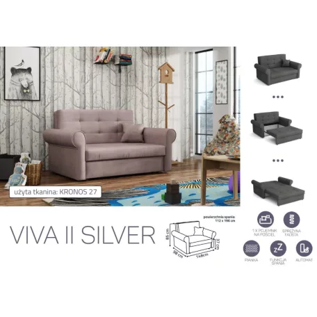 VIVA SILVER II. előre nyíló rugós kanapékronos 2 színben