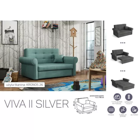 VIVA SILVER II. előre nyíló rugós kanapékronos 22 színben