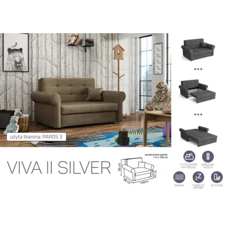 VIVA SILVER II. előre nyíló rugós kanapékronos 22 színben