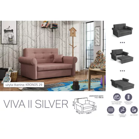 VIVA SILVER II. előre nyíló rugós kanapékronos 29 színben