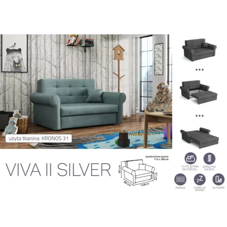 VIVA SILVER II. előre nyíló rugós kanapékronos 31 színben