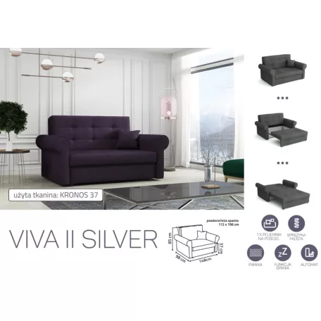 VIVA SILVER II. előre nyíló rugós kanapékronos 37 színben