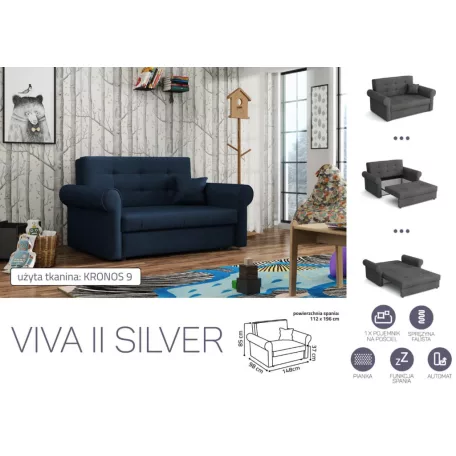 VIVA SILVER II. előre nyíló rugós kanapékronos 9 színben