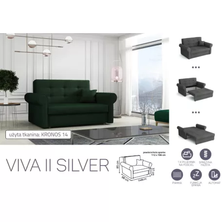 VIVA SILVER II. előre nyíló rugós kanapékronos 14 színben