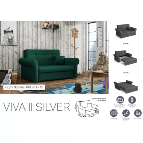 VIVA SILVER II. előre nyíló rugós kanapékronos 19 színben