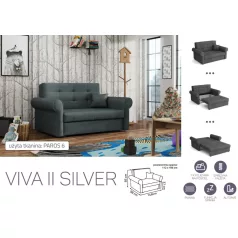   VIVA SILVER II. előre nyíló rugós kanapé Paros 6 színben