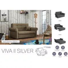   VIVA SILVER II. előre nyíló rugós kanapé Paros 3 színben