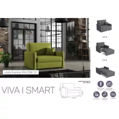   VIVA SMART I előre nyíló rugós, ágyneműtartós fotelágy Falcone 22 színben