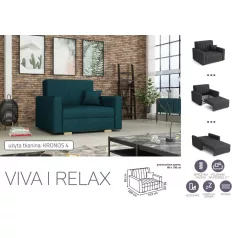 VIVA Relax I. előre nyíló fotelágy Kronos 4 színben