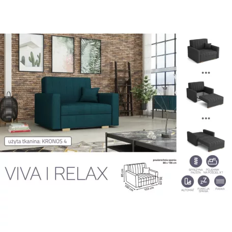 VIVA Relax I. előre nyíló fotelágy Kronos 4 színben
