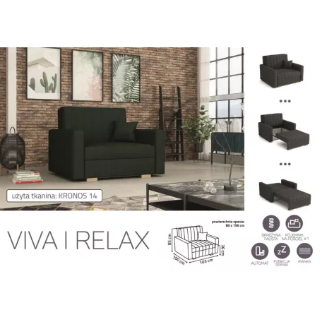 VIVA Relax I. előre nyíló fotelágy Kronos 14 színben