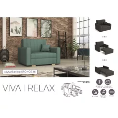 VIVA Relax I. előre nyíló fotelágy Kronos 26 színben