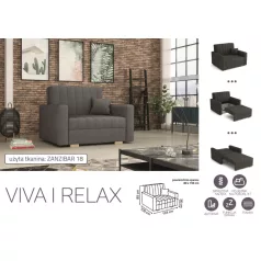 VIVA Relax I. előre nyíló fotel Zanzibar 18 színben