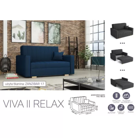 VIVA Relax II. előre nyíló fotel Zanzibar 17 színben