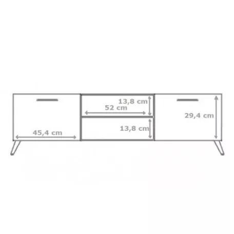 DITA RTV asztal matt fehér/sonoma