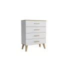 DITA 4 fiókos komód matt fehér/sonoma