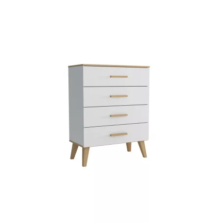 DITA 4 fiókos komód matt fehér/sonoma