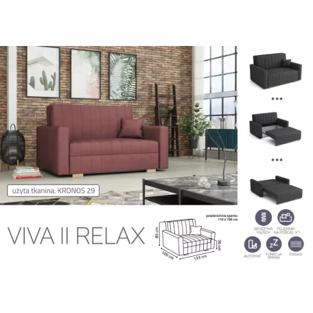 VIVA Relax II. előre nyíló fotel Kronos 29 színben