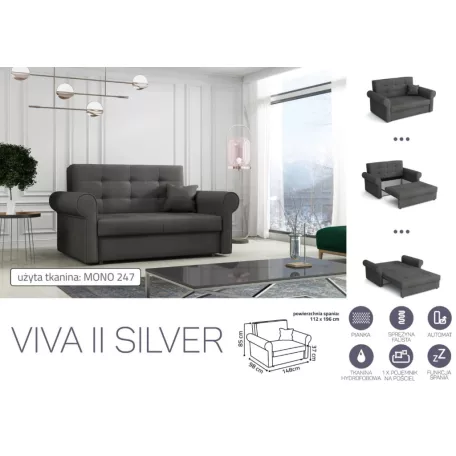 VIVA SILVER II. előre nyíló rugós kanapé Mono 247 színben