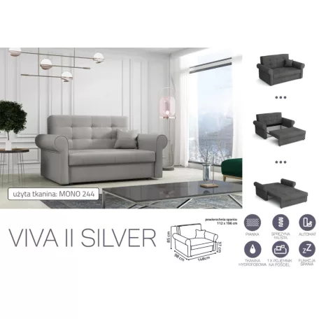 VIVA SILVER II. előre nyíló rugós kanapé Mono 244 színben