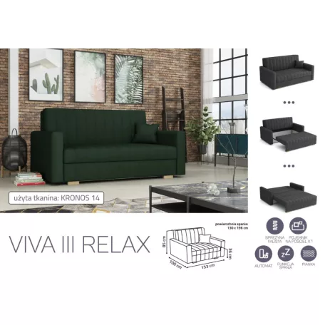 VIVA Relax III. előre nyíló fotelkronos 14 színben