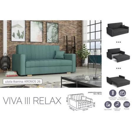 VIVA Relax III. előre nyíló fotelkronos 26 színben