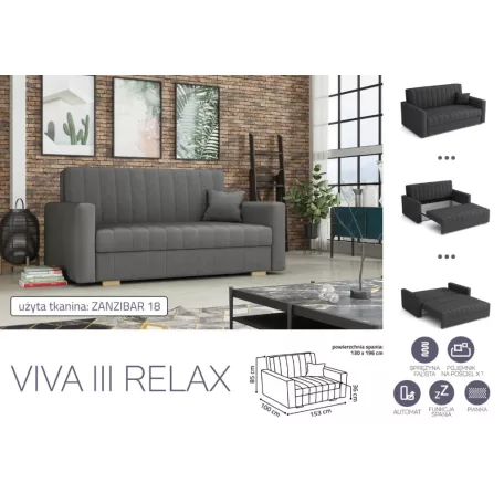 VIVA Relax III. előre nyíló fotel Zanzibar 18 színben