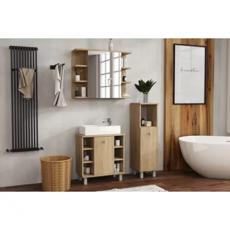 Adel alacsony fürdőszobai szekrény sonoma színben