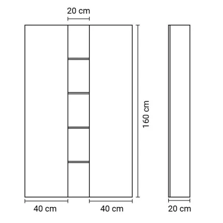 Positivo  2D1R fürdőszobai szekrény dió