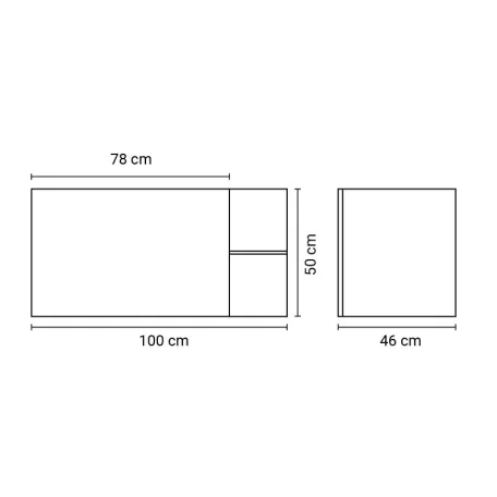 Positivo 1F2P fürdőszobai alsó szekrény sonoma