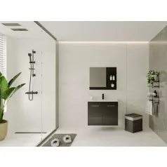 Laurine fürdőszobai tükör fekete színben