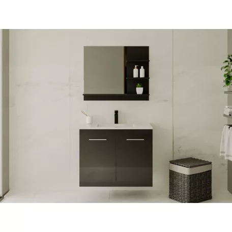 Laurine fürdőszobai tükör fekete színben